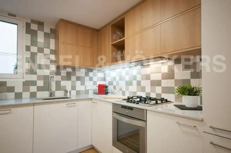 Cocina de Piso de alquiler en Barcelona con Aire acondicionado, Calefacción y Parquet