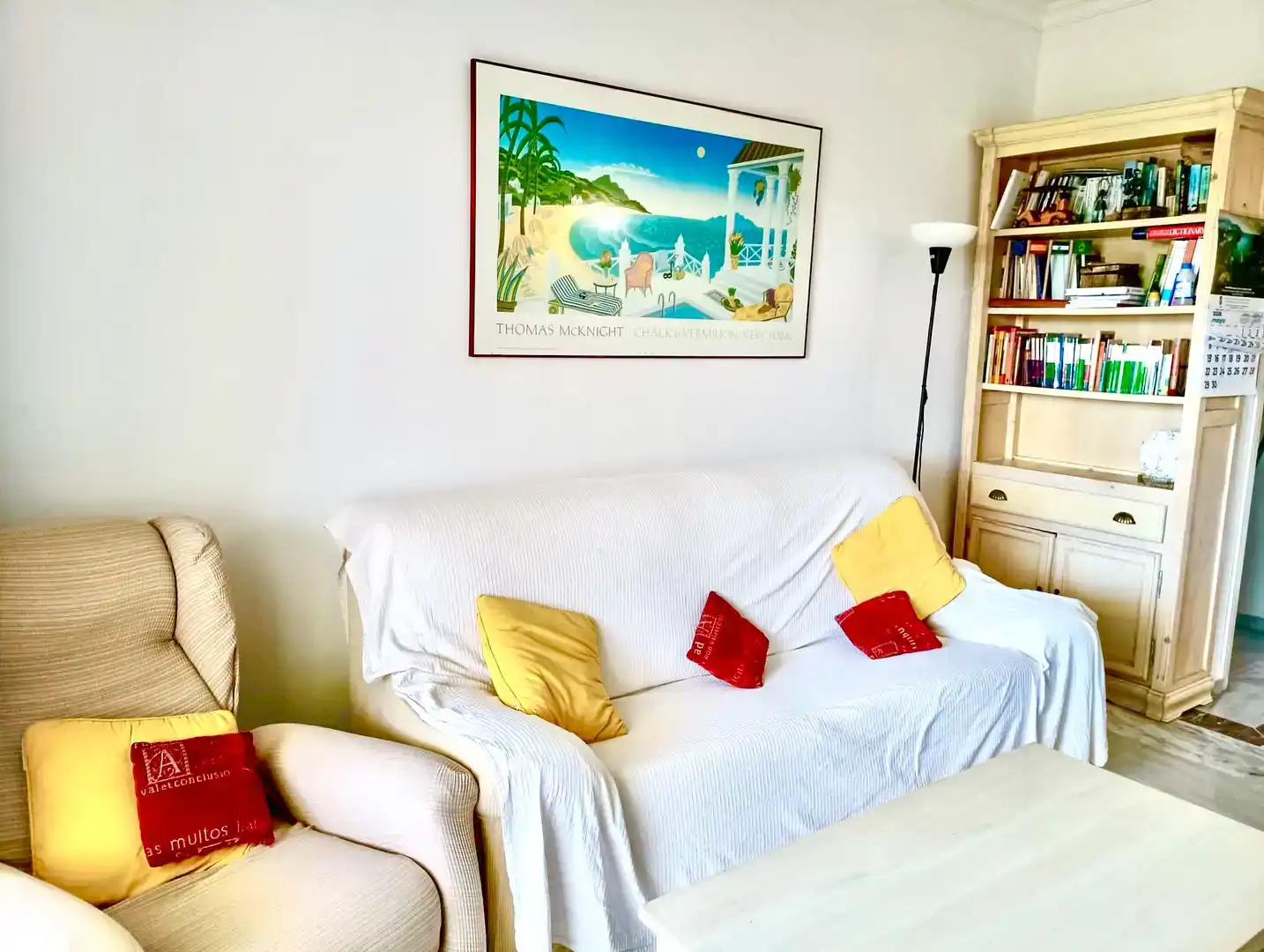 Sala d'estar de Planta baixa de lloguer en Rota amb Aire condicionat, Jardí privat i Piscina