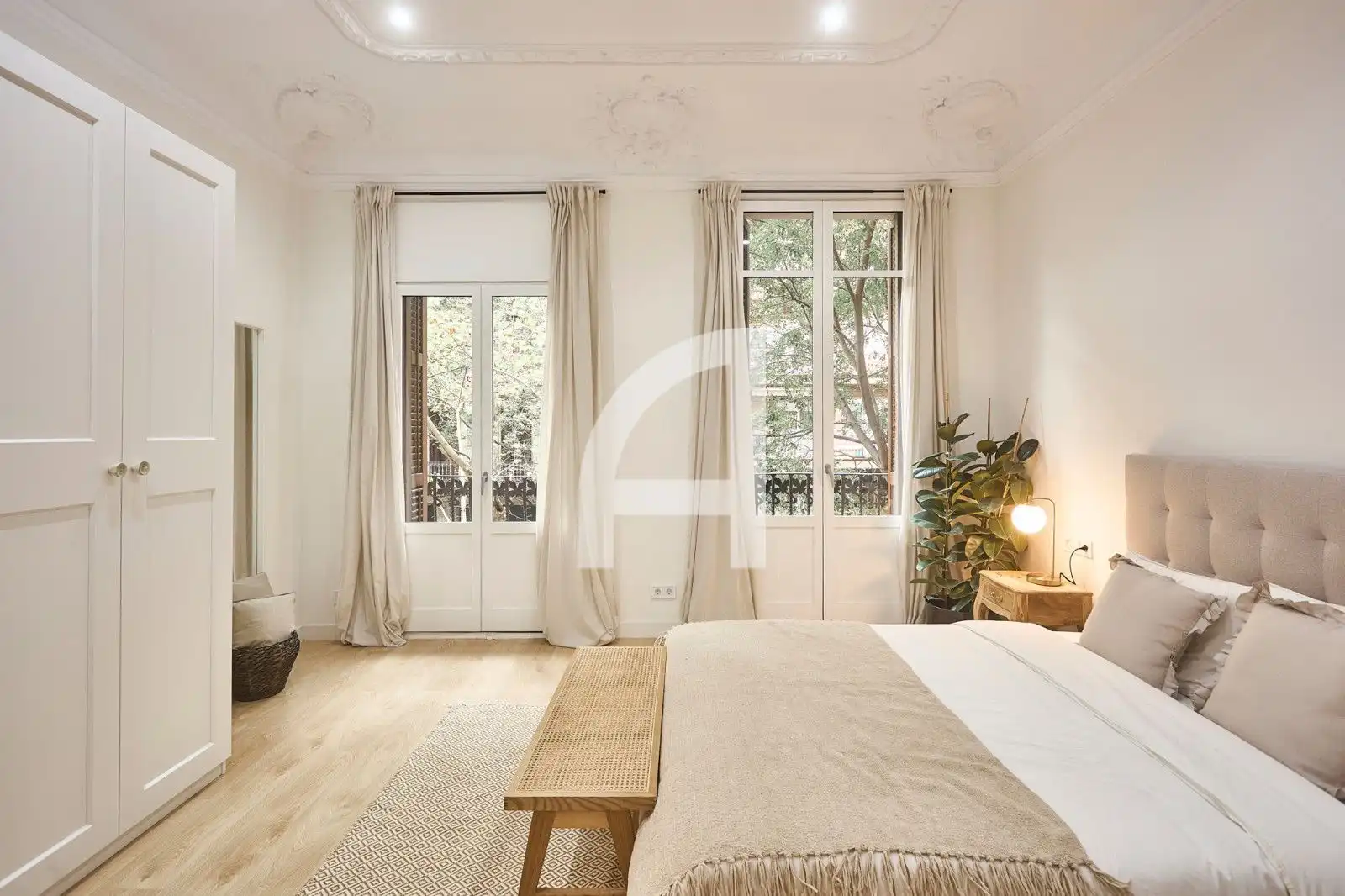 Schlafzimmer von Wohnung zur Miete in Barcelona mit Klimaanlage, Heizung und Parkett