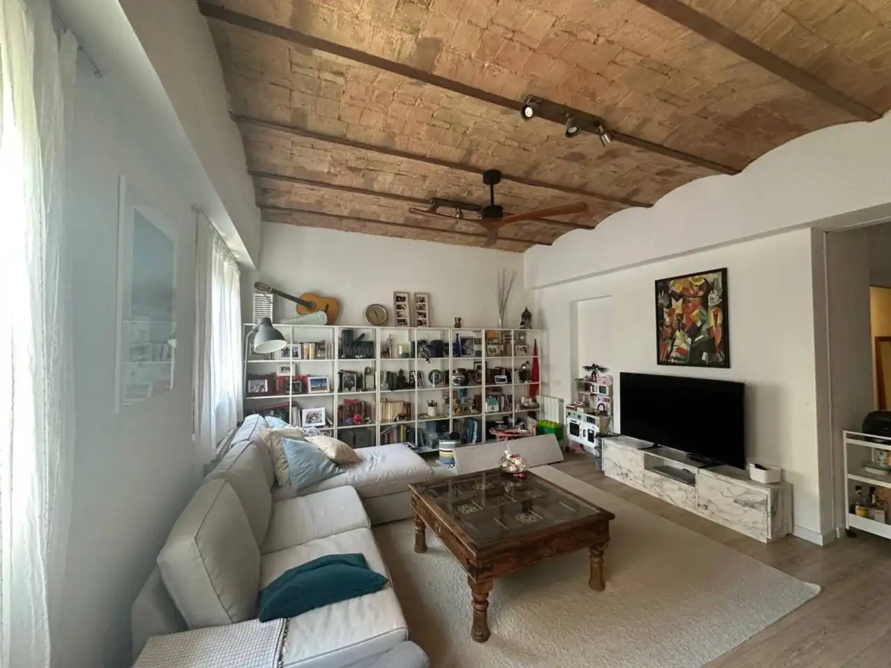 Sala de estar de Piso de alquiler en Barcelona con Aire acondicionado, Calefacción y Amueblado