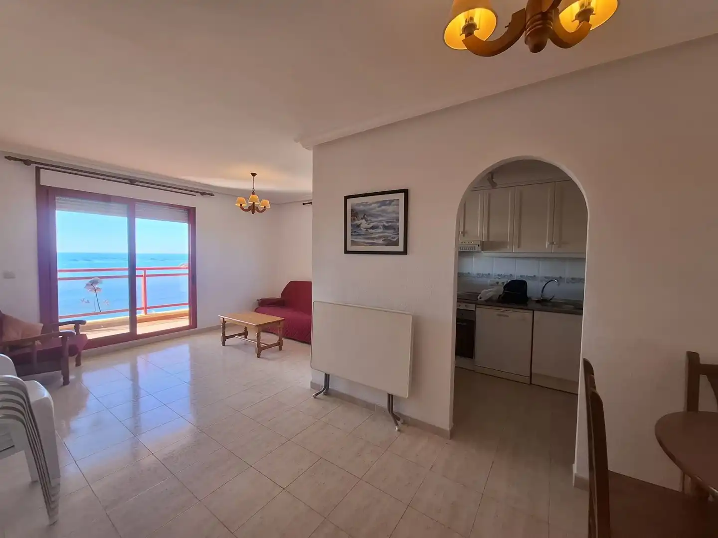 Sala d'estar de Pis de lloguer en Villajoyosa / La Vila Joiosa amb Aire condicionat, Terrassa i Piscina comunitària