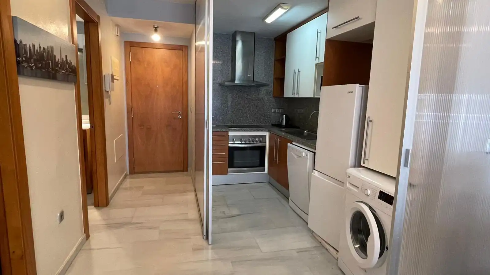 Cuina de Apartament de lloguer en Villajoyosa / La Vila Joiosa amb Aire condicionat, Moblat i Balcó