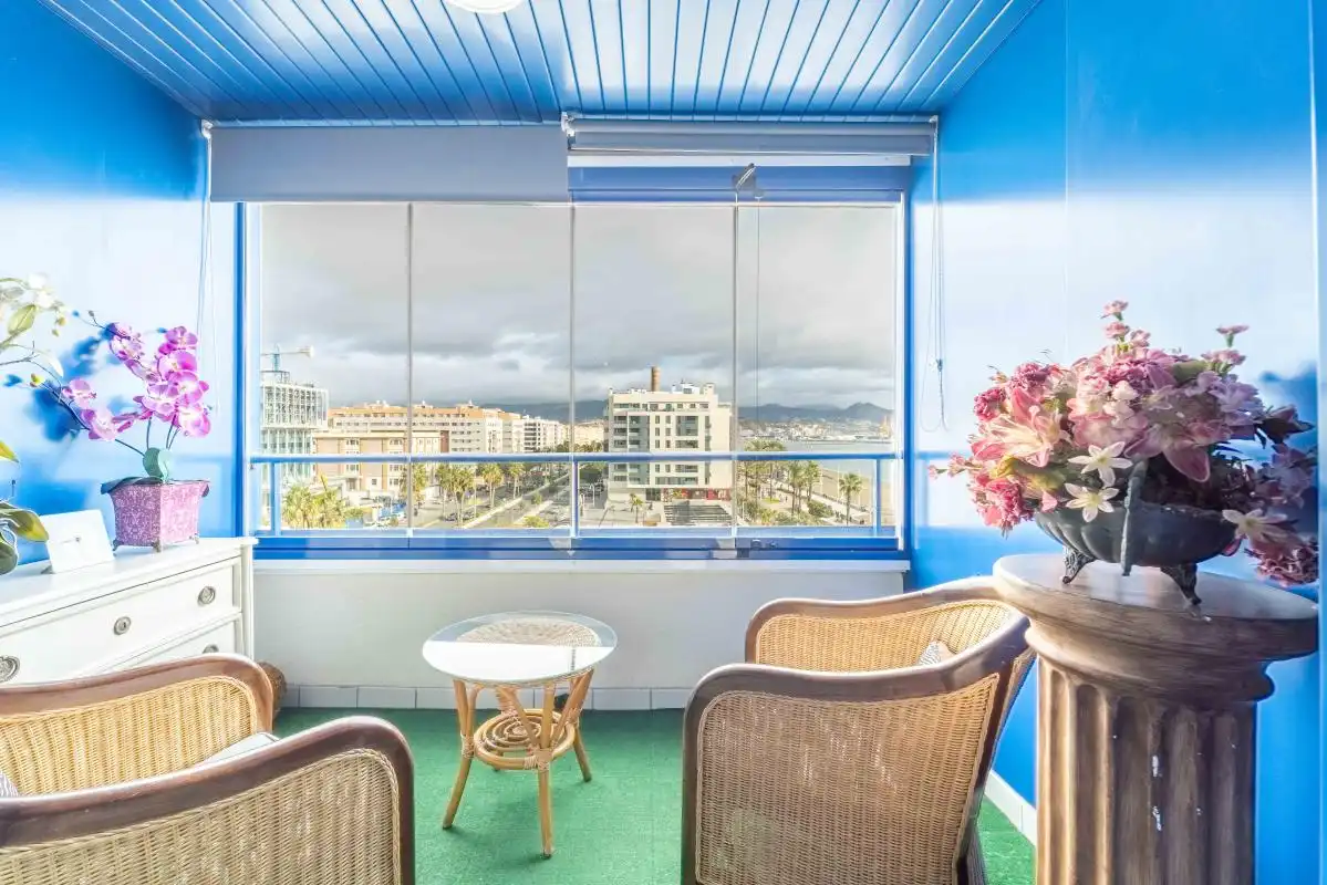 Terraza de Piso de alquiler en Málaga con Aire acondicionado, Calefacción y Amueblado
