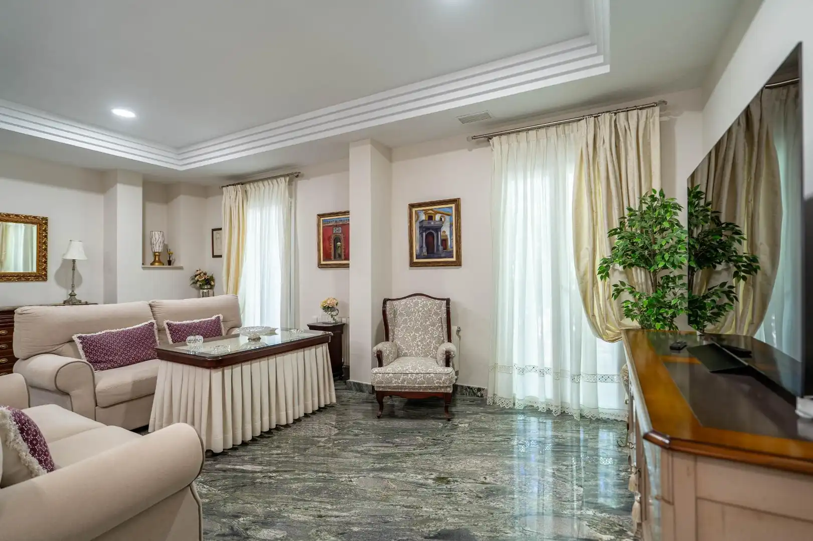 Wohnzimmer von Dachboden zum Verkauf in Sevilla mit Klimaanlage, Heizung und Terrasse