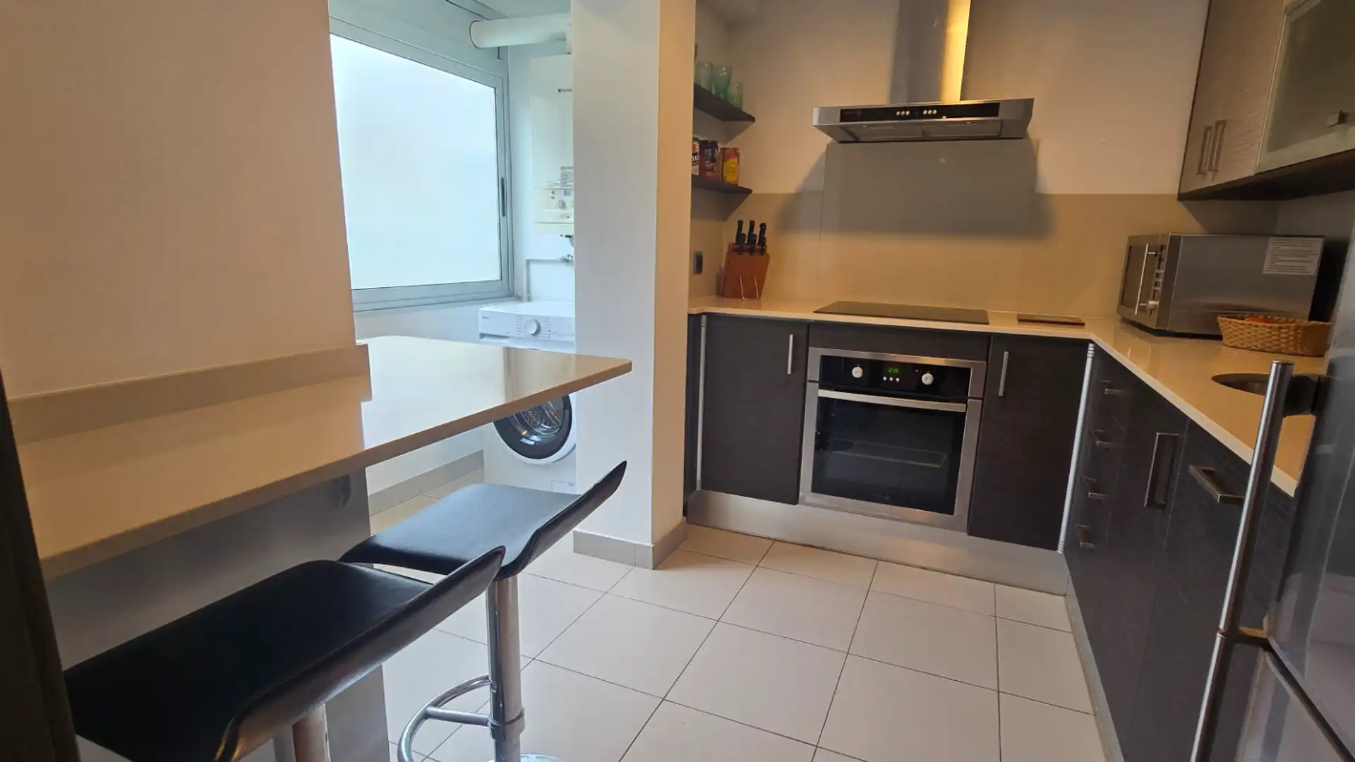 Kitchen of Flat for sale in Badalona  with Air Conditioner, Heating and Oven
