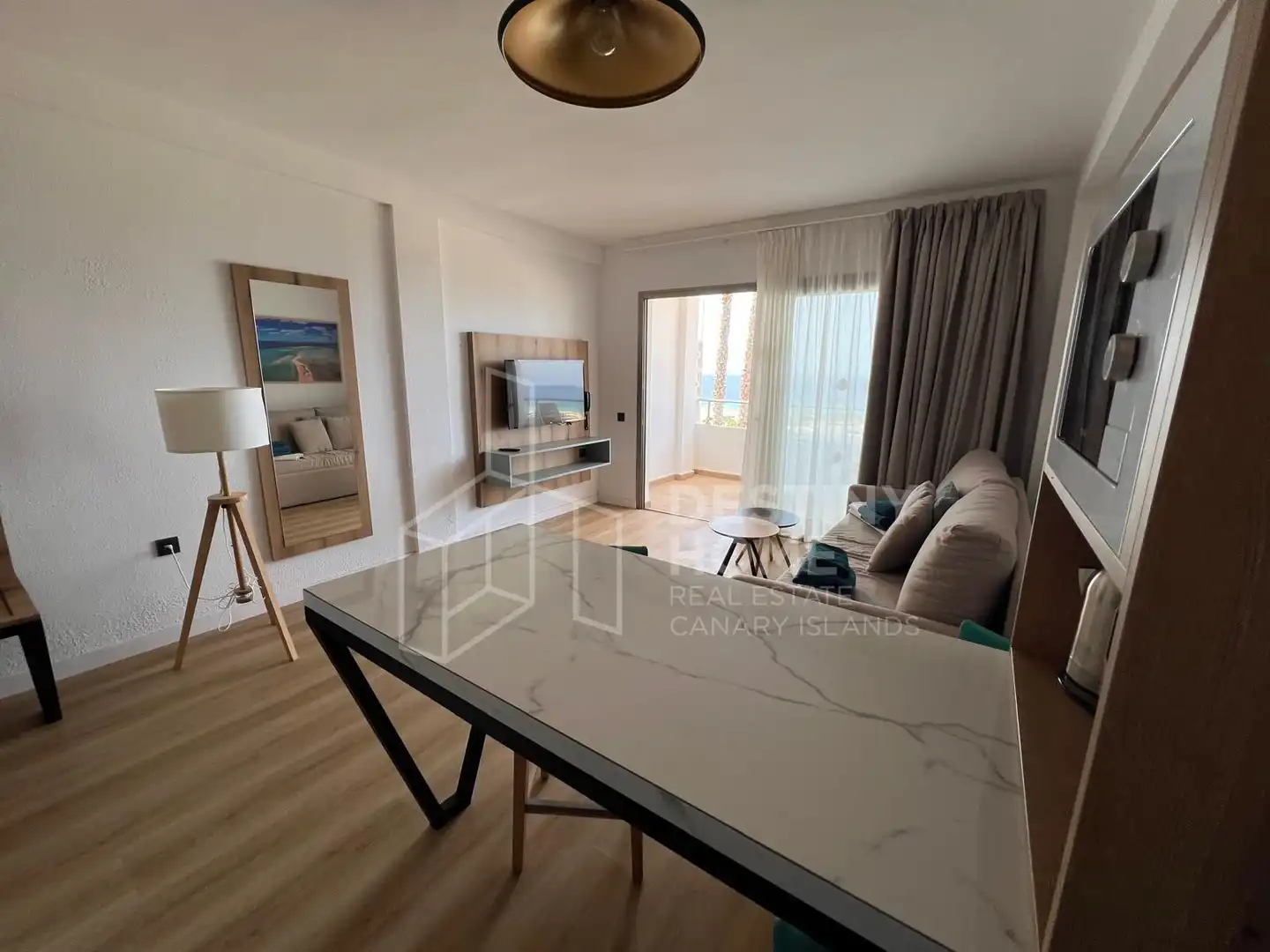 Sala de estar de Apartamento en venta en Pájara con Aire acondicionado, Terraza y Amueblado