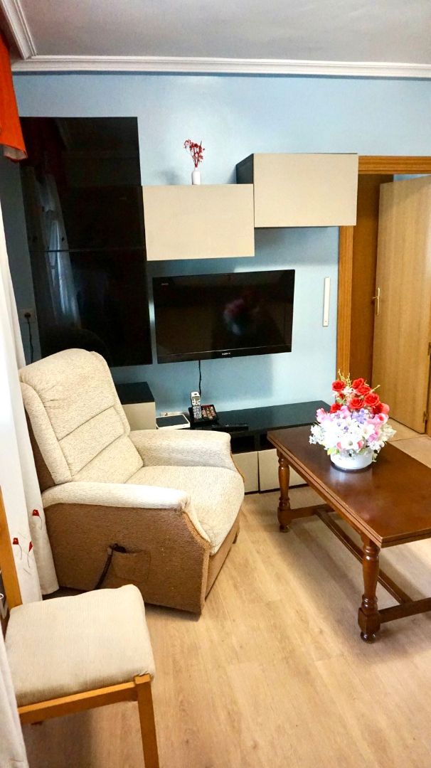 Living room of Flat for sale in  Madrid Capital  with Air Conditioner, Heating and Furnished