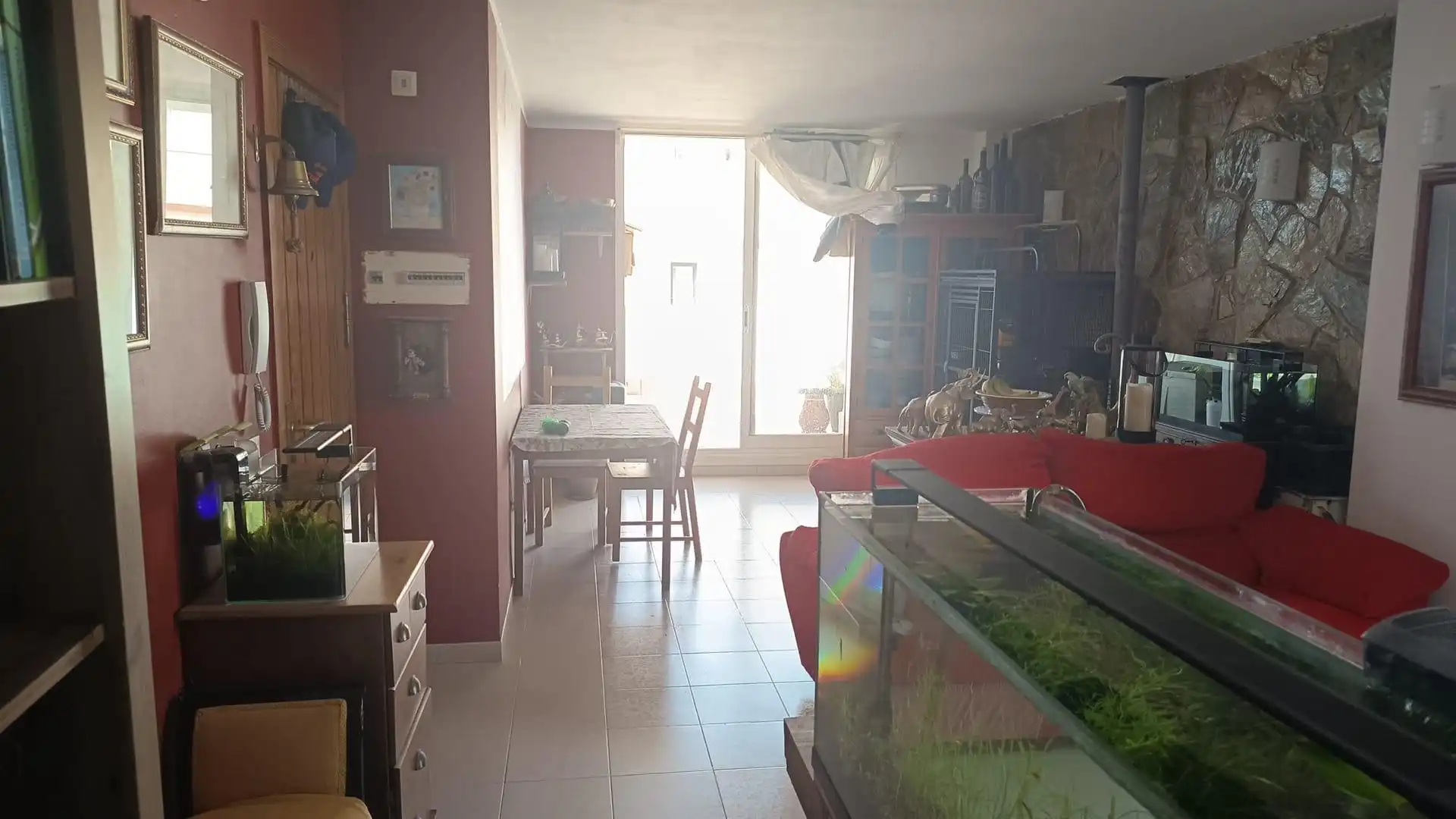 Wohnzimmer von Dachboden zum Verkauf in  Palma de Mallorca mit Terrasse, Möbliert und Ofen