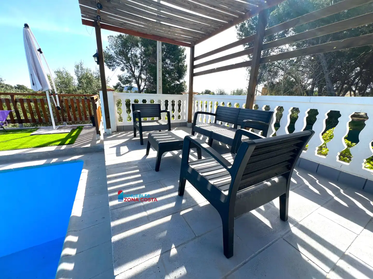 Terraza de Finca rústica en venta en Vilamarxant con Aire acondicionado, Jardín privado y Terraza
