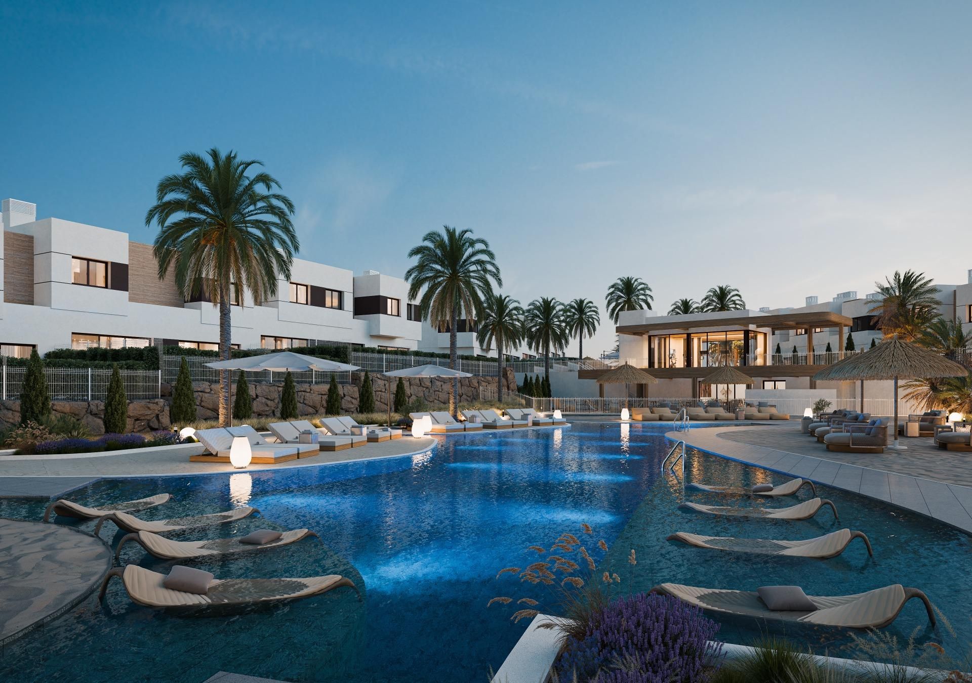 Swimming pool of Single-family semi-detached for sale in Mijas  with Terrace