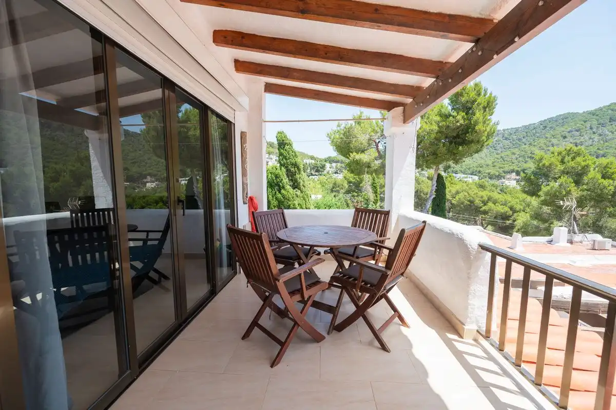Terrace of Flat for sale in Santa Eulària des Riu  with Air Conditioner, Heating and Private garden