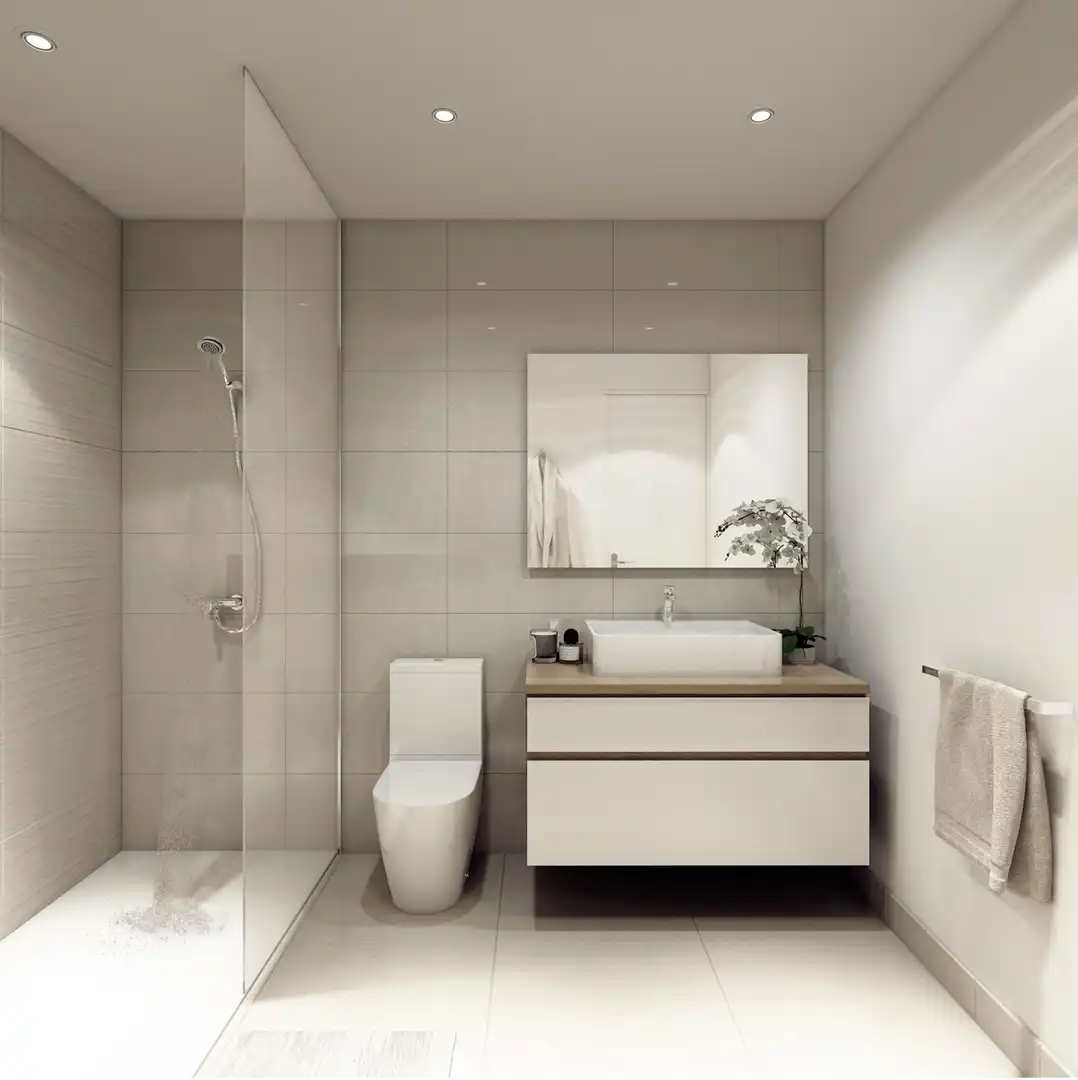 Baño de Apartamento en venta en Rincón de la Victoria con Aire acondicionado, Calefacción y Jardín privado