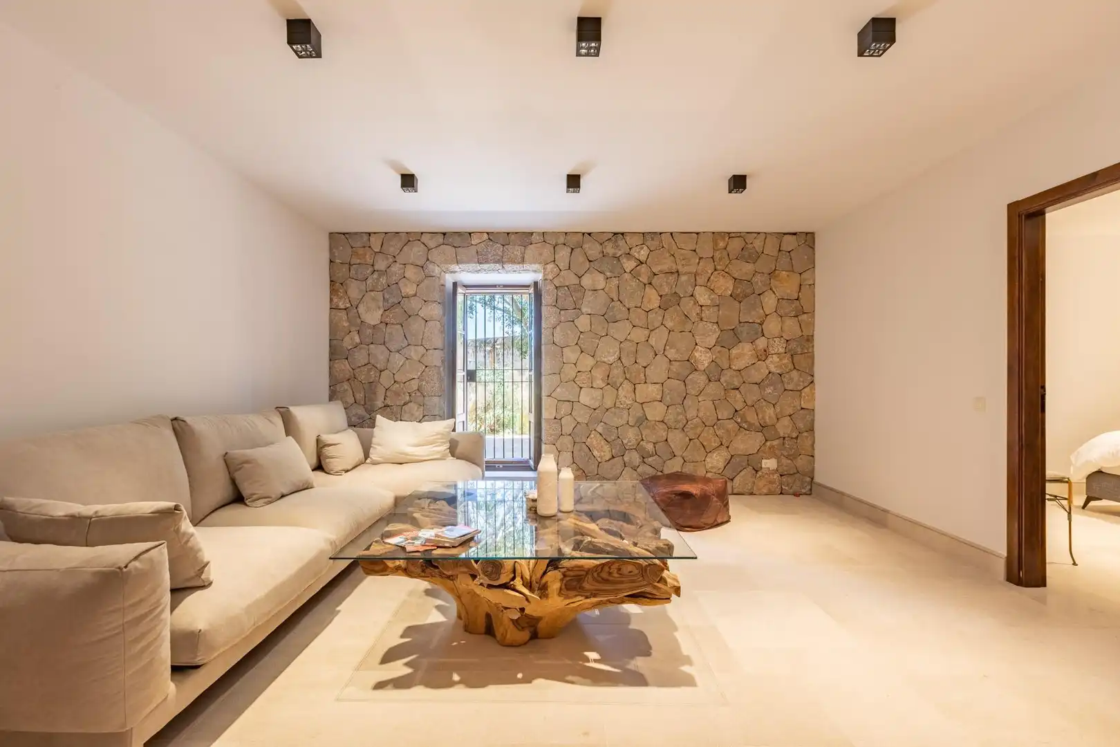 Sala d'estar de Finca rústica en venda en  Palma de Mallorca amb Aire condicionat, Calefacció i Jardí privat