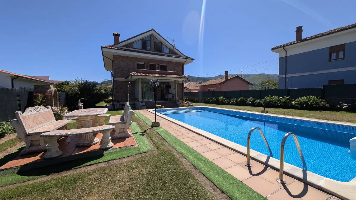 Swimming pool of Houses for sale in Los Corrales de Buelna   with Heating, Private garden and Terrace
