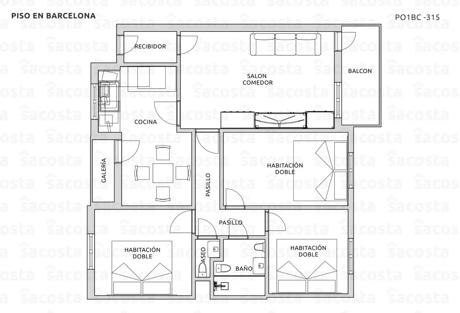 Piso en venta en Barcelona con Terraza y Balcón
