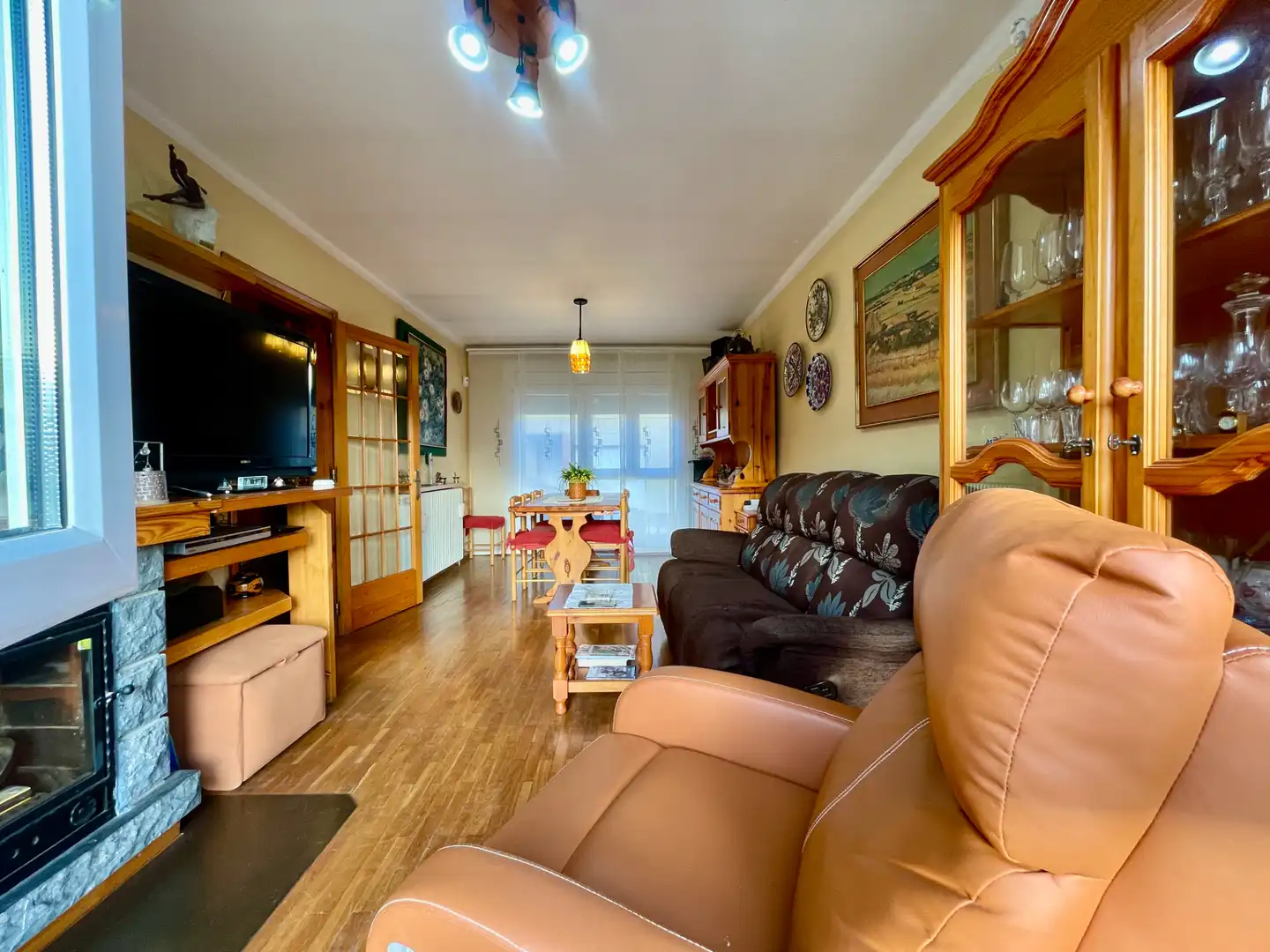Sala de estar de Casa o chalet en venta en Sant Pau de Segúries con Aire acondicionado, Jardín privado y Terraza