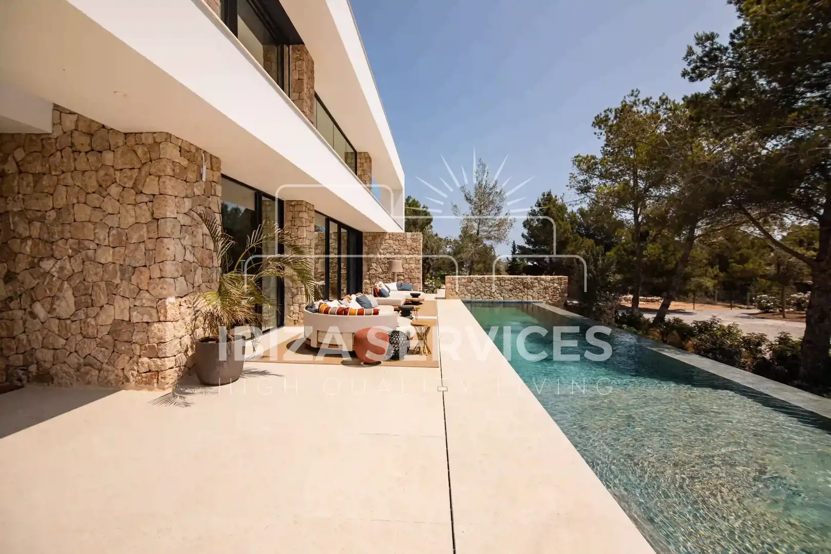 Terraza de Casa o chalet en venta en Santa Eulària des Riu con Aire acondicionado, Jardín privado y Piscina