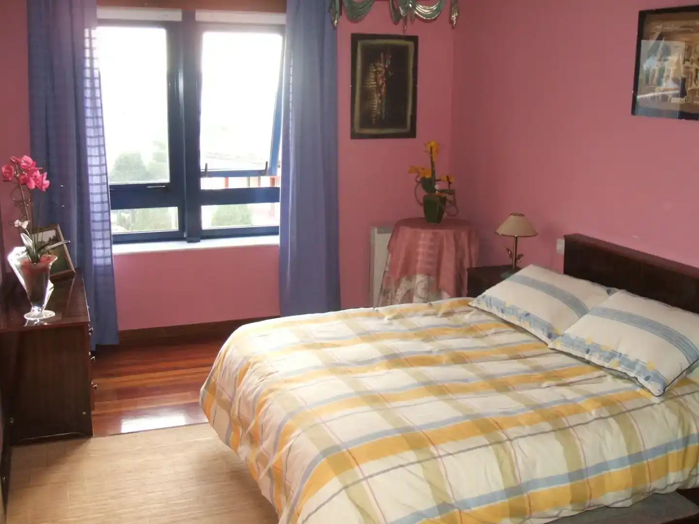 Bedroom of Flat for rent in Porto do Son  with Parquet flooring, Storage room and Furnished