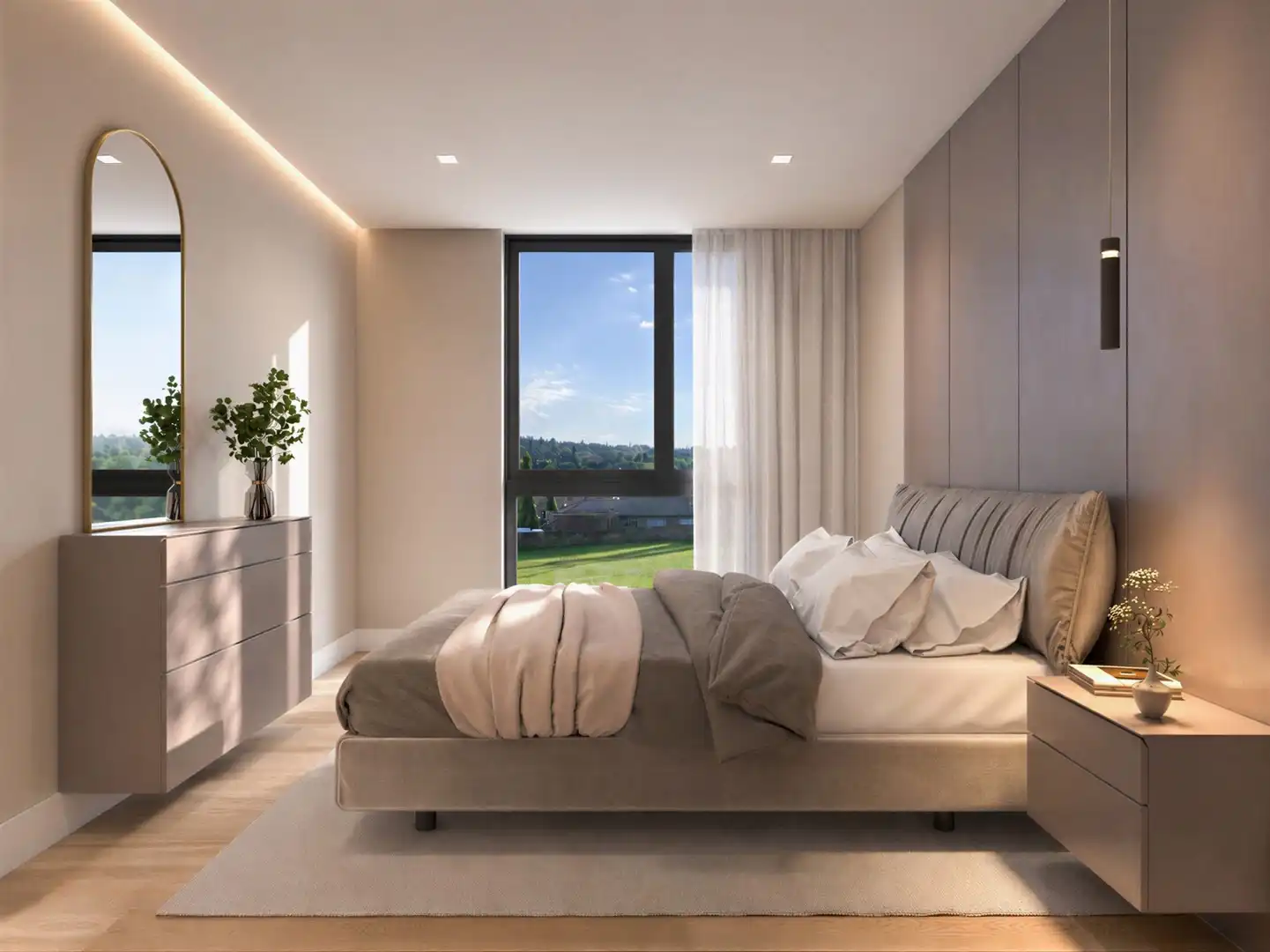 Schlafzimmer von Wohnung zum Verkauf in Suances mit Heizung, Privatgarten und Terrasse