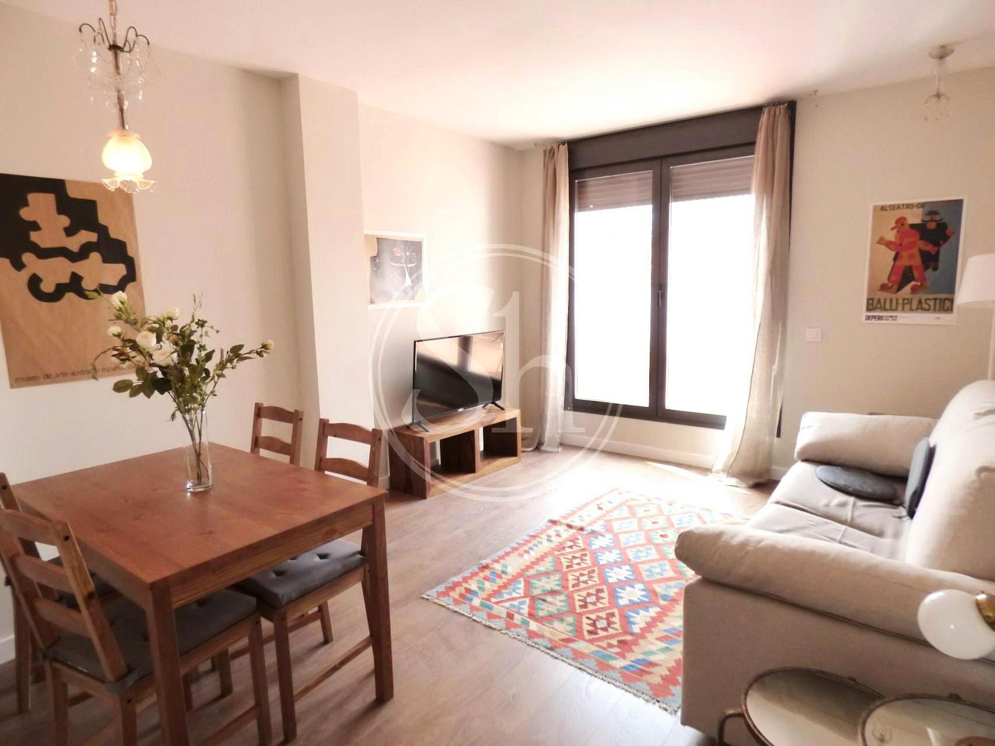 Sala d'estar de Pis de lloguer en  Madrid Capital amb Aire condicionat, Calefacció i Moblat