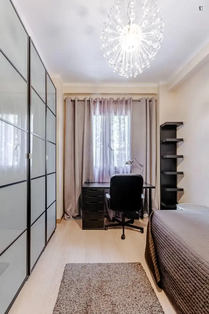 Dormitori de Apartament per a compartir en Barcelona amb Aire condicionat, Calefacció i Moblat
