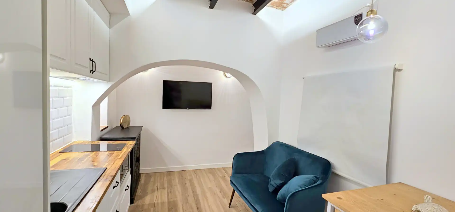 Sala de estar de Planta baja de alquiler en Barcelona con Aire acondicionado, Calefacción y Parquet