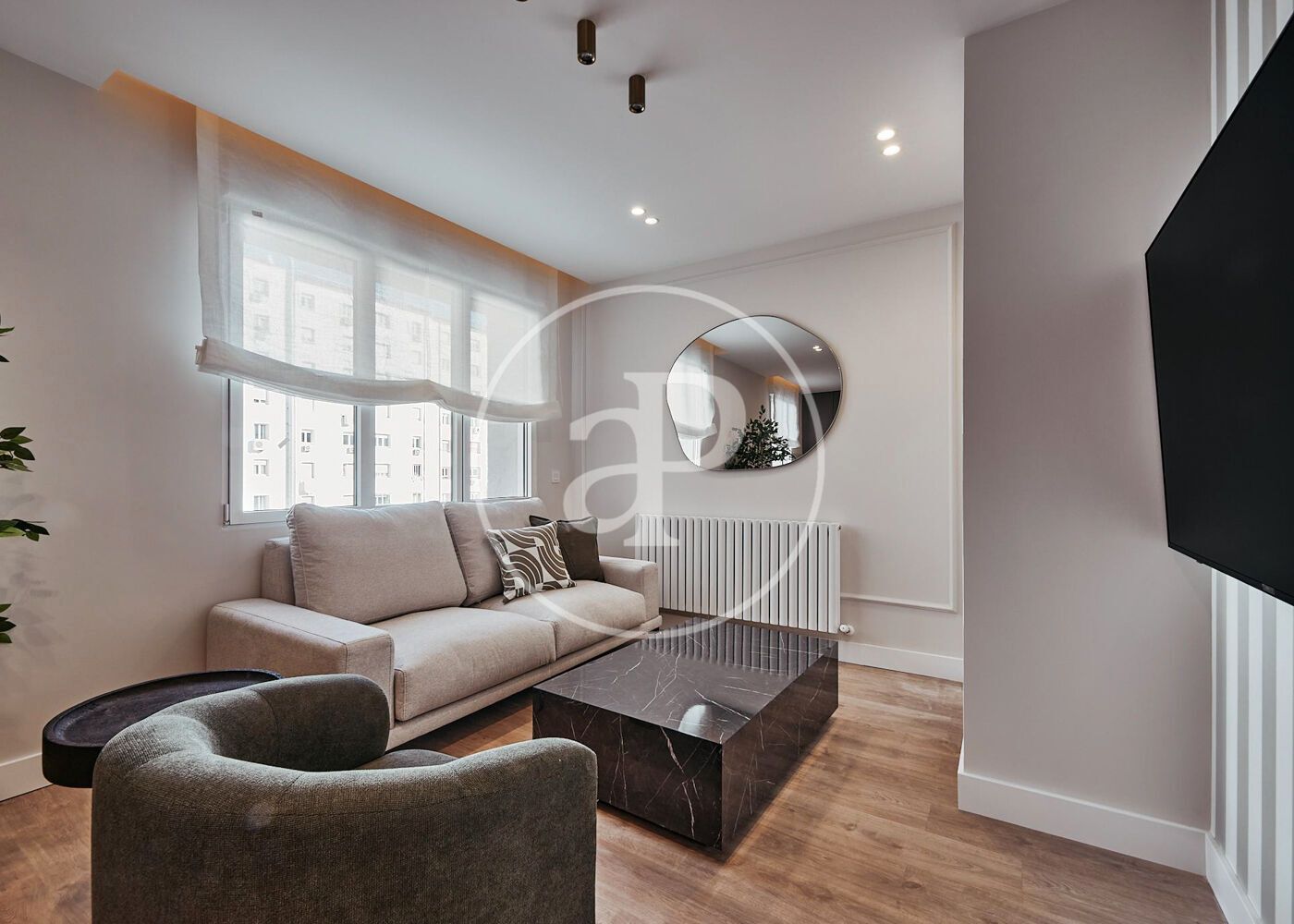 Living room of Flat for sale in  Madrid Capital  with Air Conditioner, Heating and Furnished