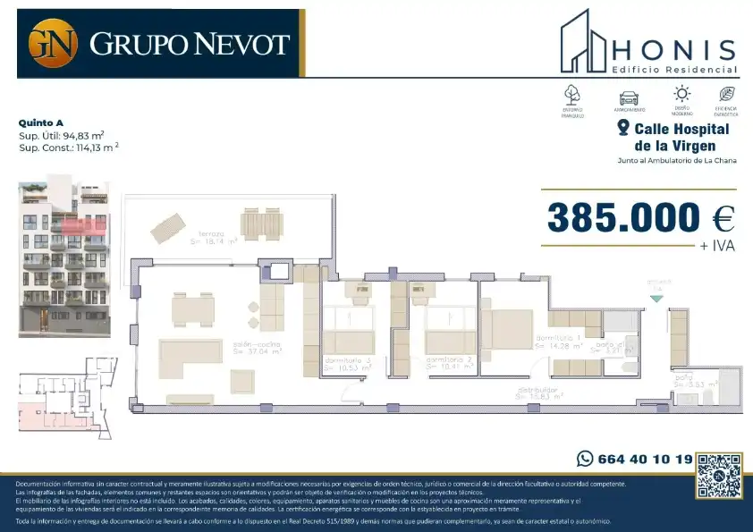 Piso en venta en Calle Hospital de la Virgen, 9, Angustias - Chana - Encina