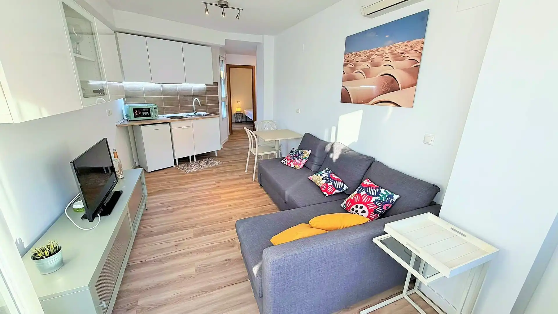 Sala de estar de Ático de alquiler en  Valencia Capital con Aire acondicionado, Terraza y Amueblado
