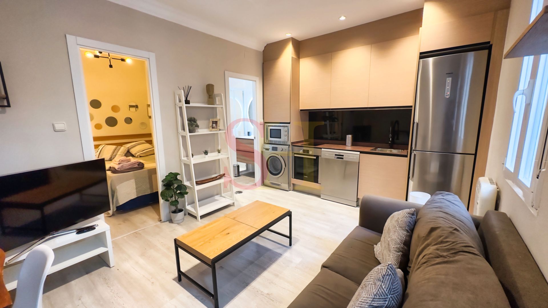 Living room of Apartment to rent in  Madrid Capital  with Air Conditioner, Heating and Furnished