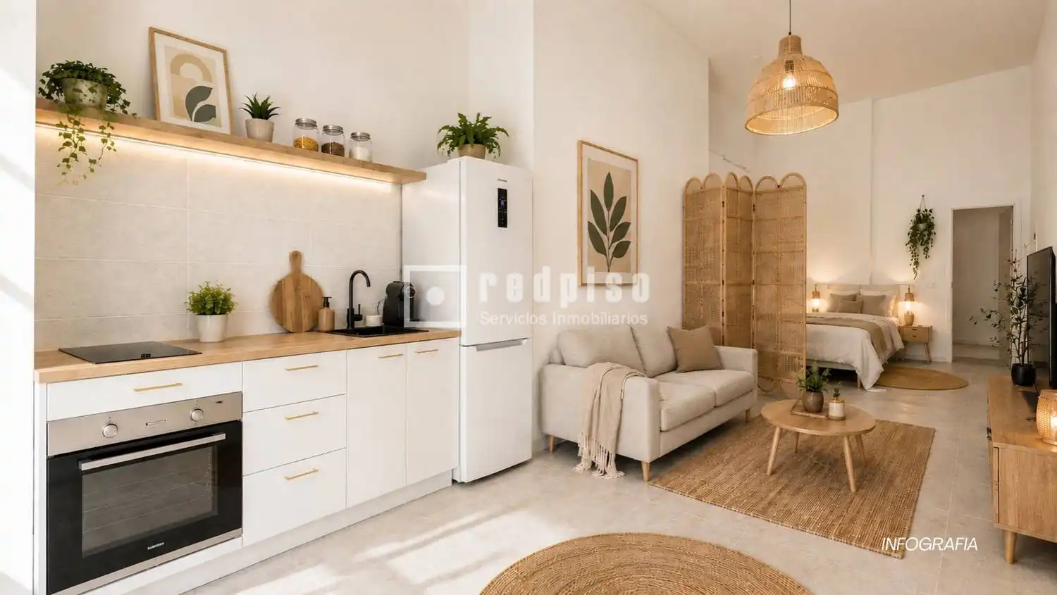 Sala de estar de Estudio en venta en Málaga con Calefacción y Terraza