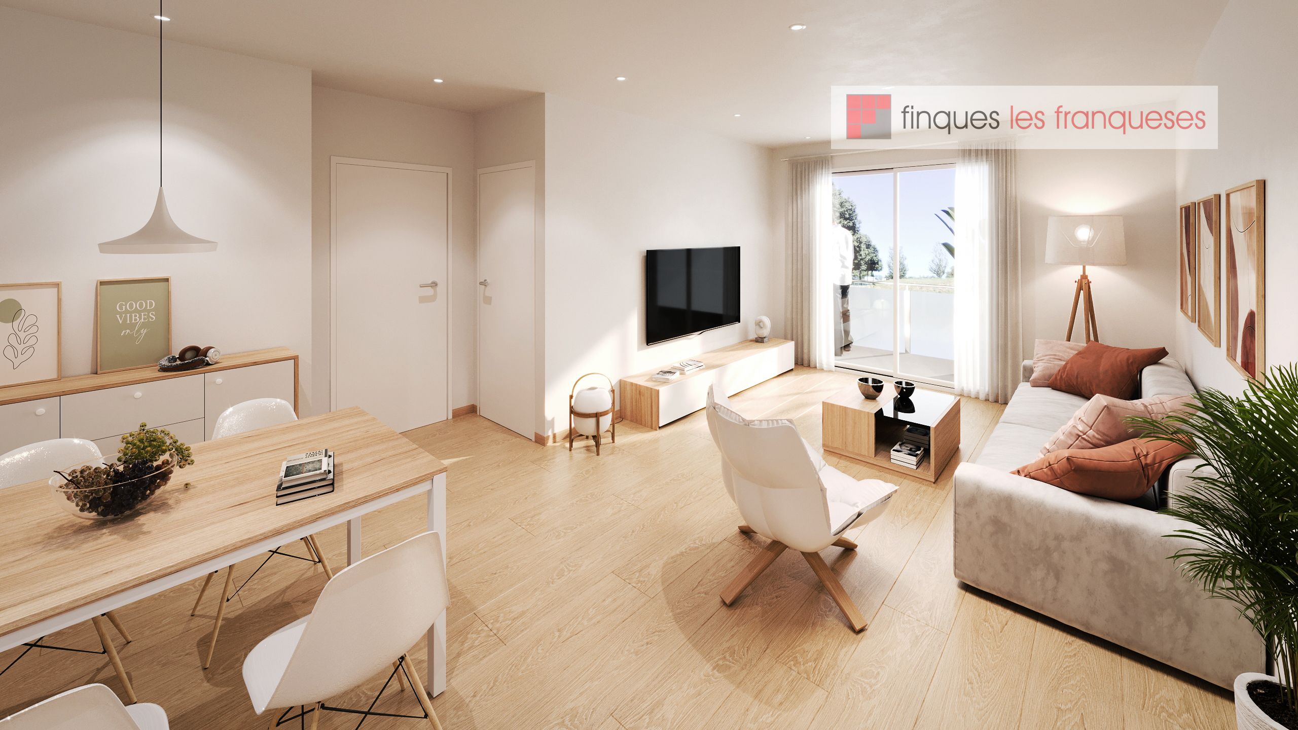 Living room of Flat for sale in Les Franqueses del Vallès  with Air Conditioner and Balcony