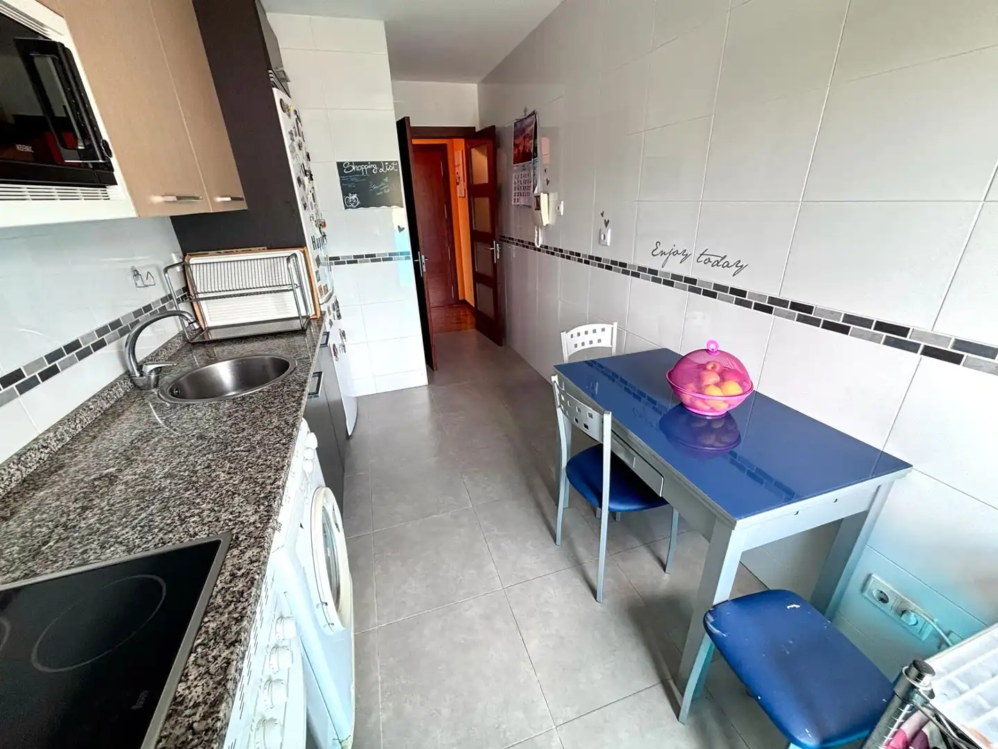 Kitchen of Flat for sale in Gijón   with Heating, Private garden and Parquet flooring