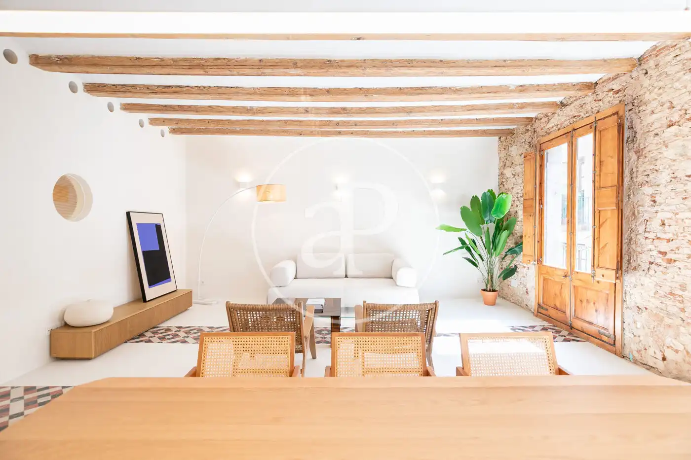 Sala de estar de Piso en venta en Barcelona con Calefacción, Amueblado y Balcón