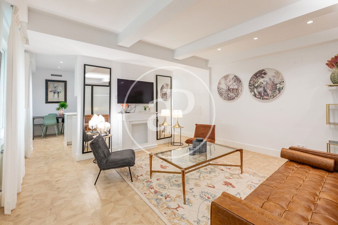 Sala d'estar de Pis de lloguer en  Madrid Capital amb Aire condicionat, Calefacció i Moblat