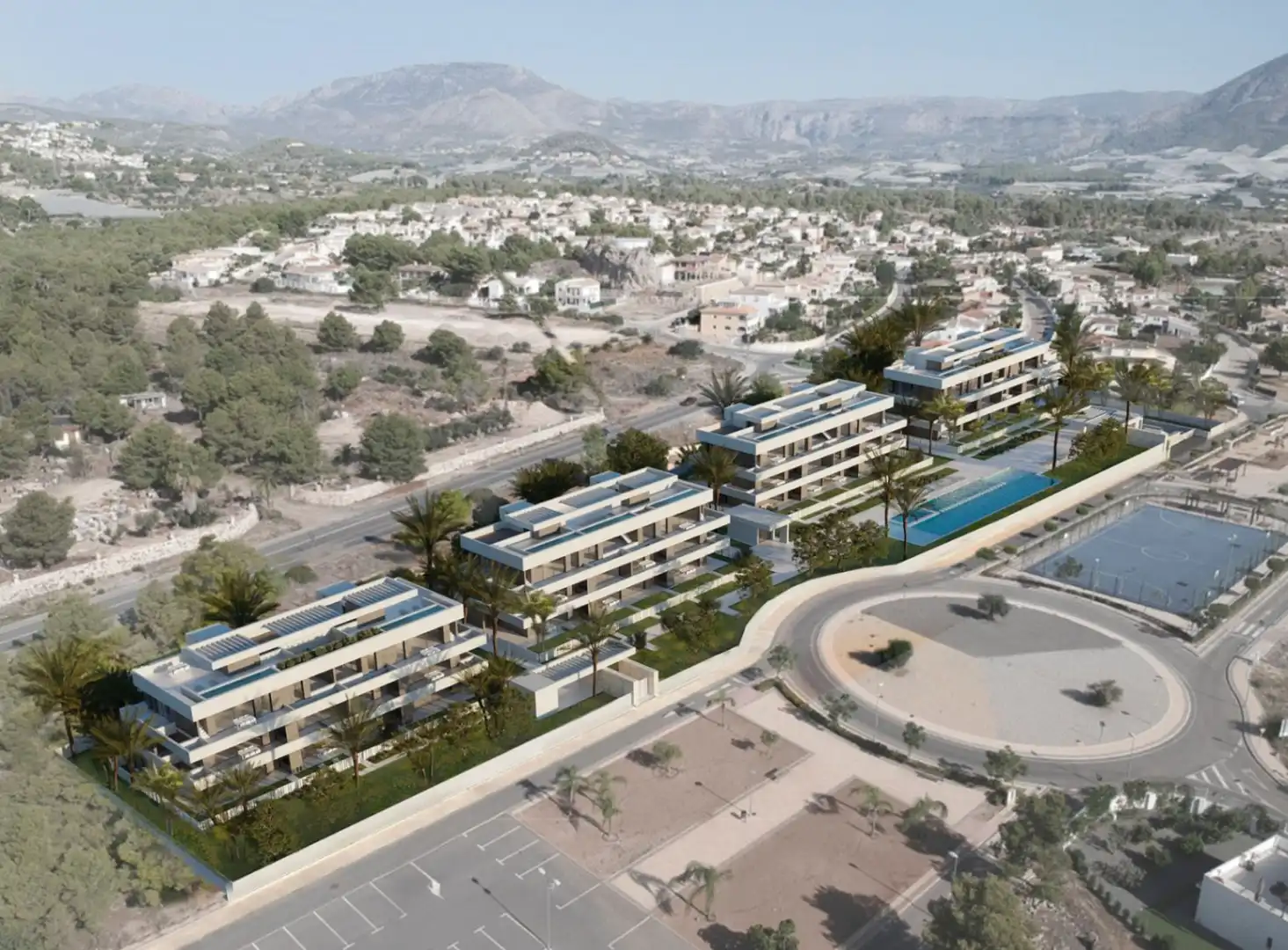 Vista exterior de Àtic en venda en La Nucia amb Aire condicionat, Calefacció i Jardí privat