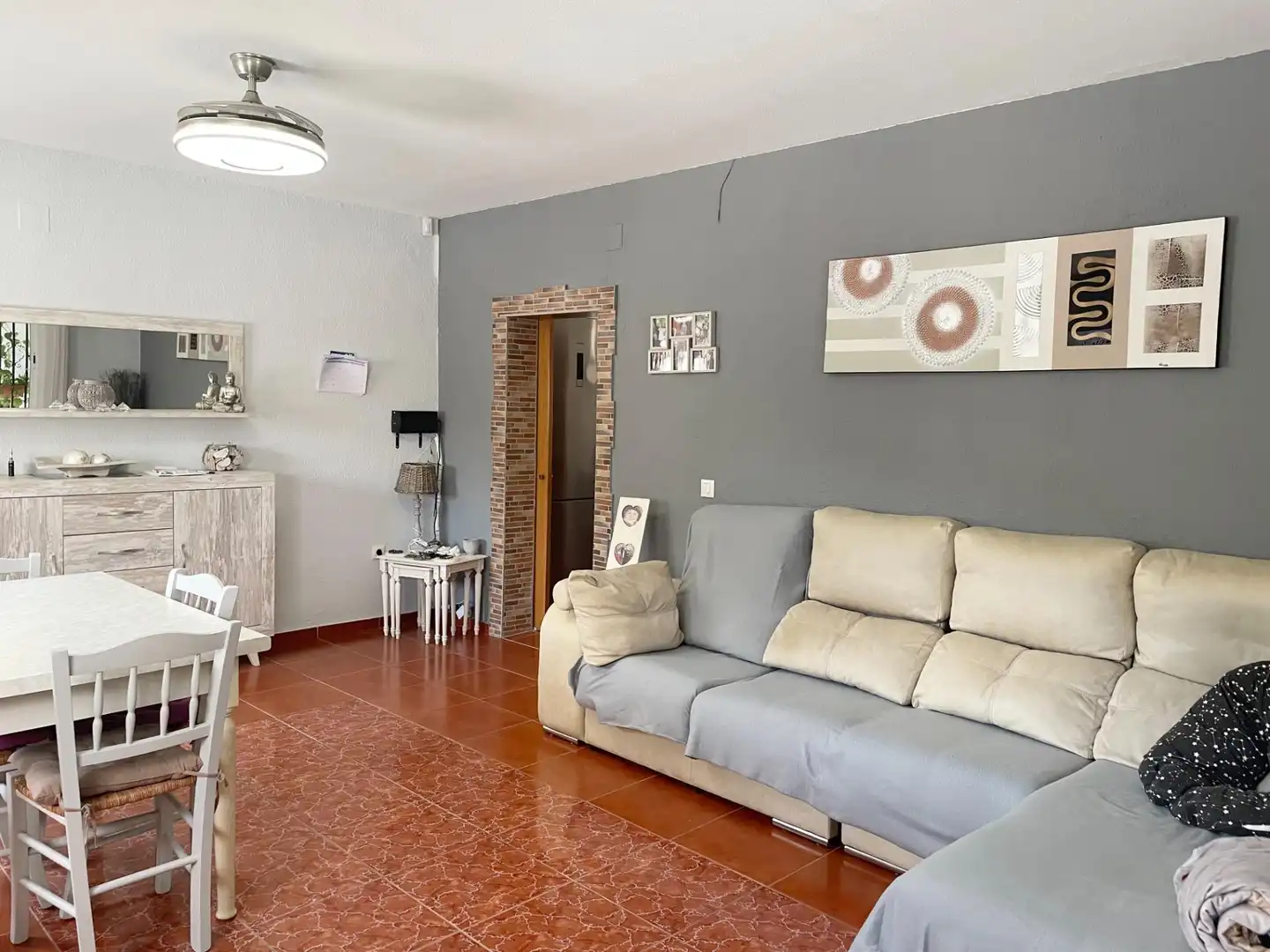 Sala d'estar de Finca rústica en venda en Peñíscola / Peníscola amb Calefacció, Jardí privat i Terrassa