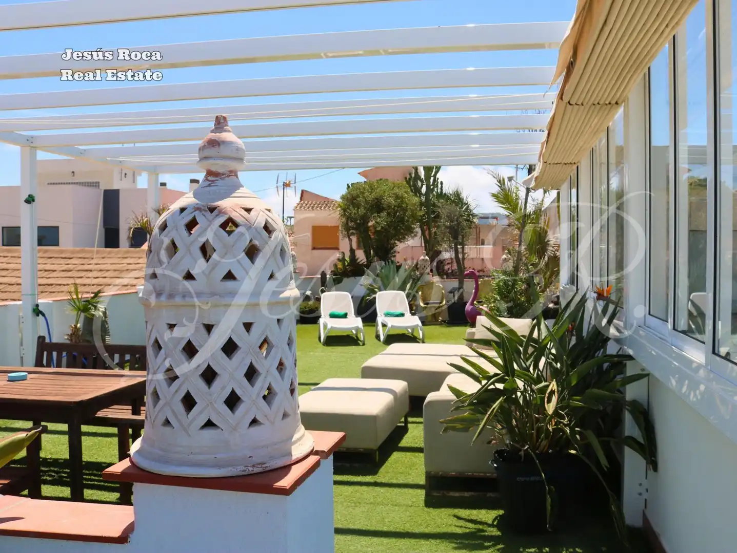 Terrasse von Einfamilien-Reihenhaus zum Verkauf in Cartagena mit Klimaanlage, Heizung und Terrasse