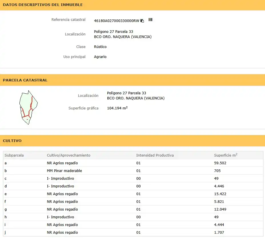 Terreno en venta en Náquera