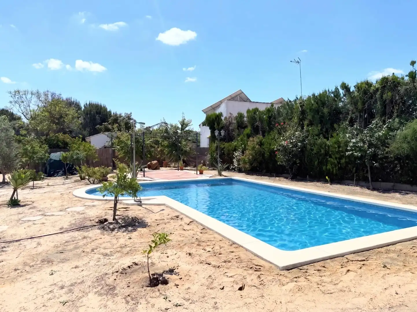 Swimming pool of Houses for sale in Hinojos  with Air Conditioner, Heating and Private garden
