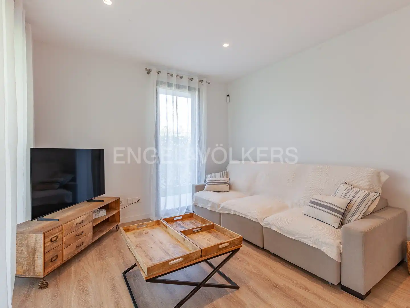 Wohnzimmer von Wohnungen zur Miete in Sitges mit Klimaanlage, Heizung und Privatgarten