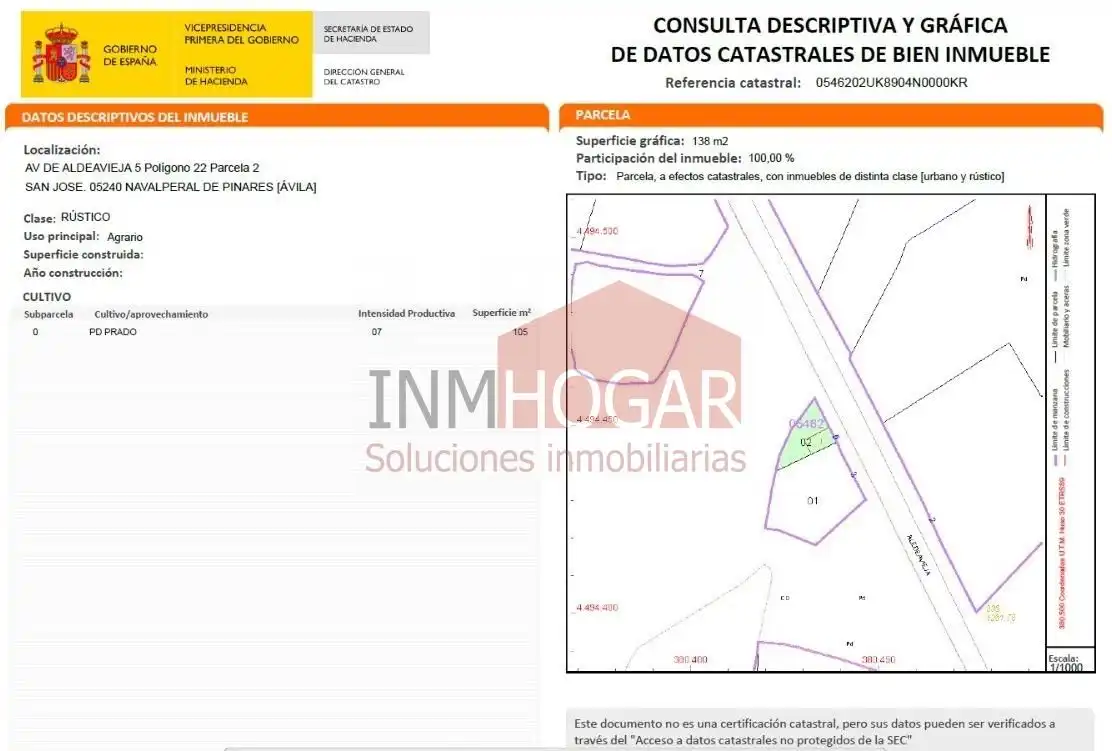 Garaje en venta en Navalperal de Pinares