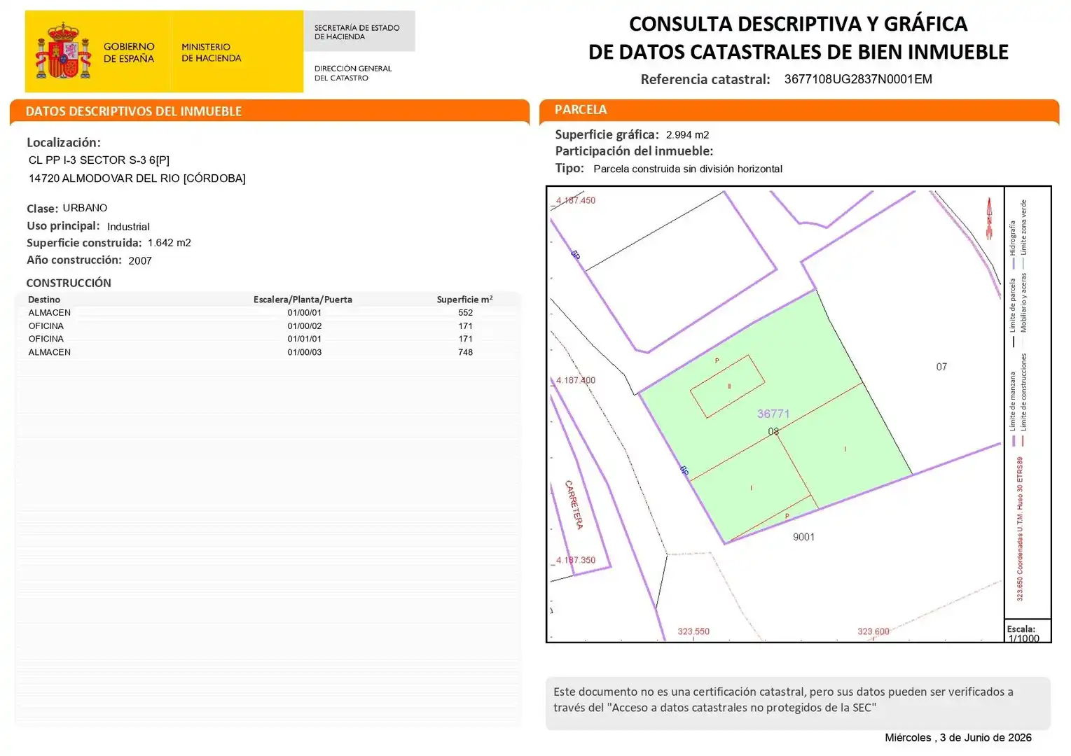 Nau industrial de lloguer en Almodóvar del Río