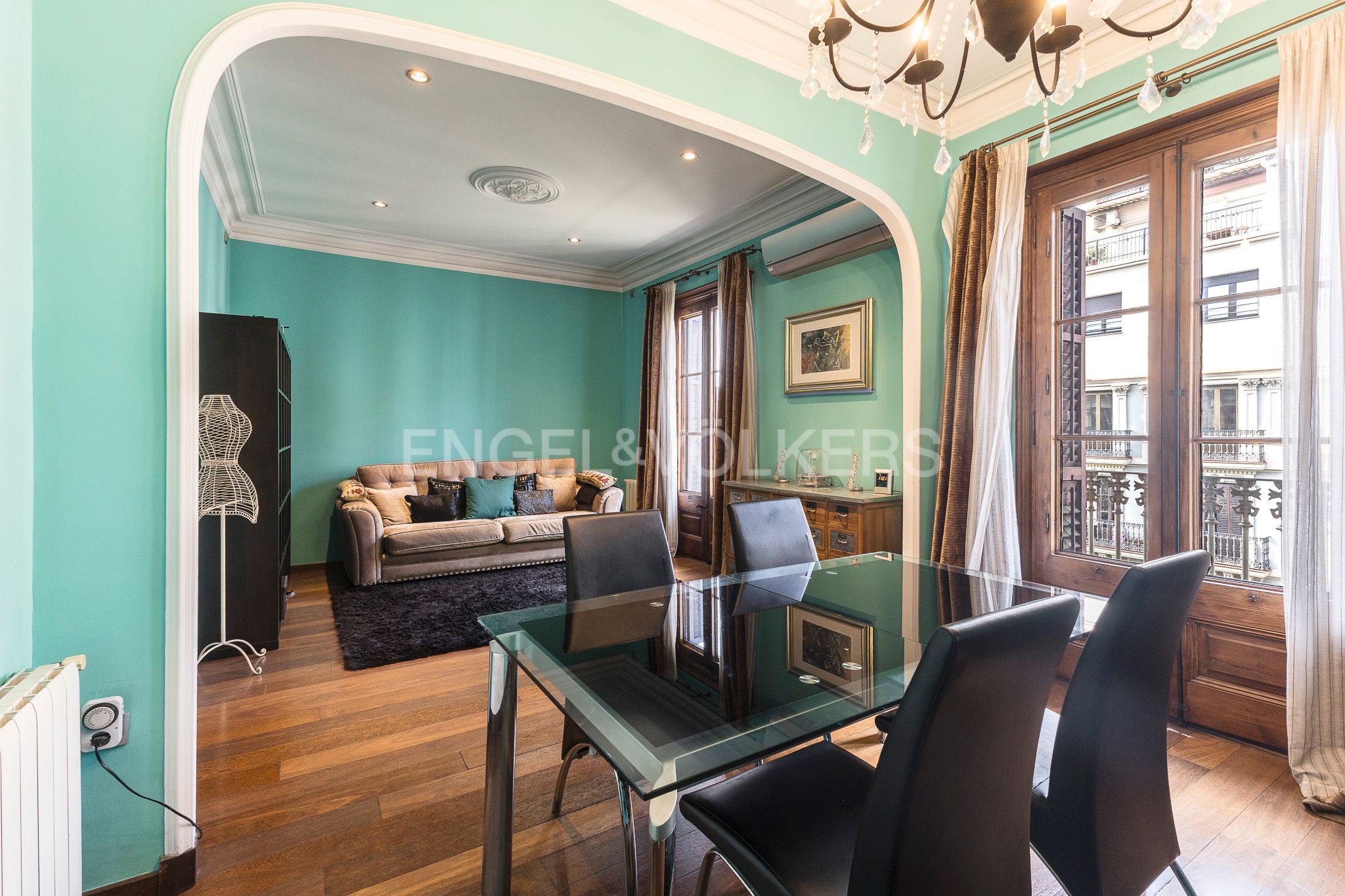 Comedor de Apartamento en venta en  Barcelona Capital con Aire acondicionado, Calefacción y Parquet