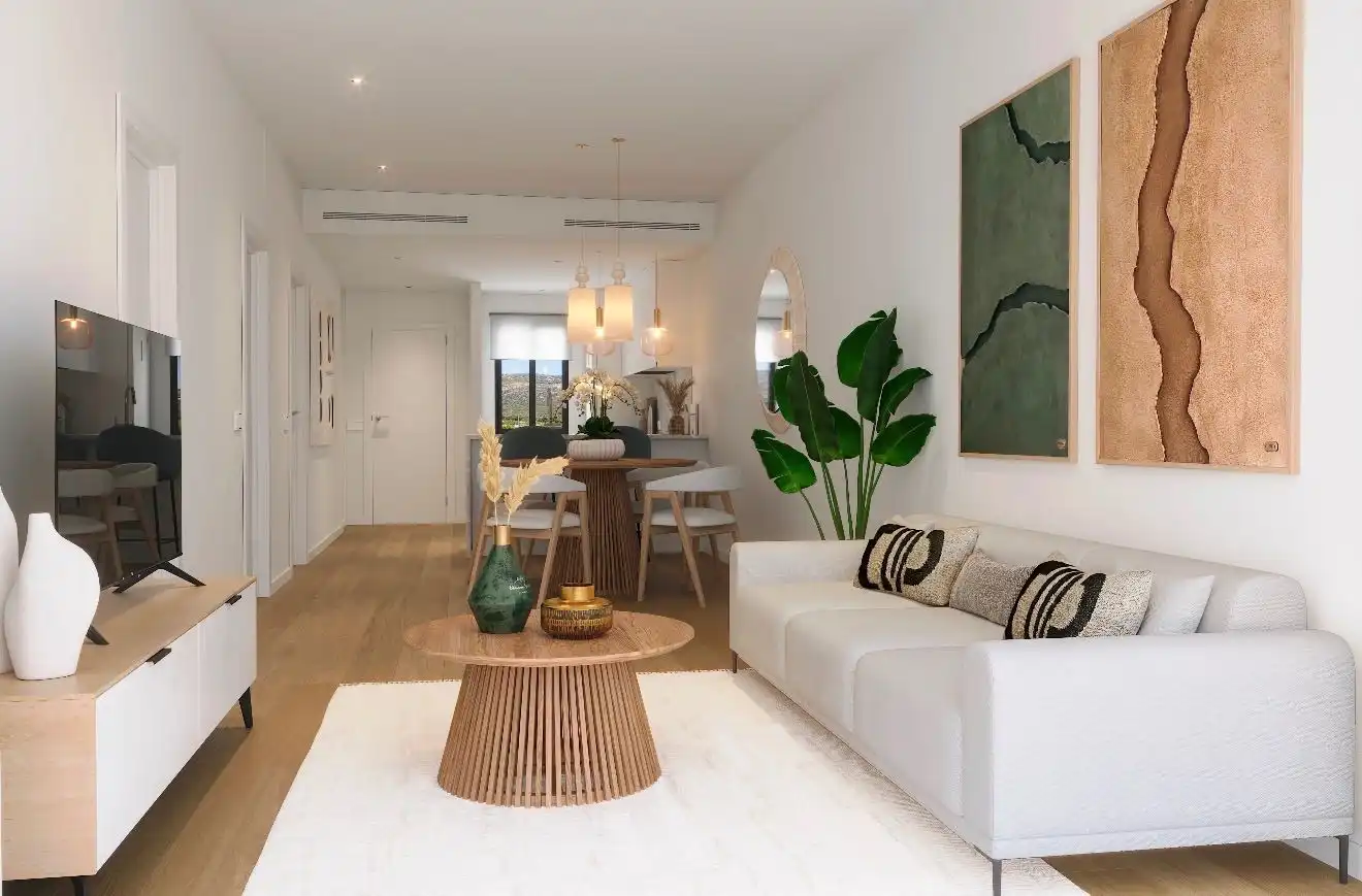 Sala d'estar de Apartament en venda en L'Alfàs del Pi amb Terrassa i Piscina comunitària