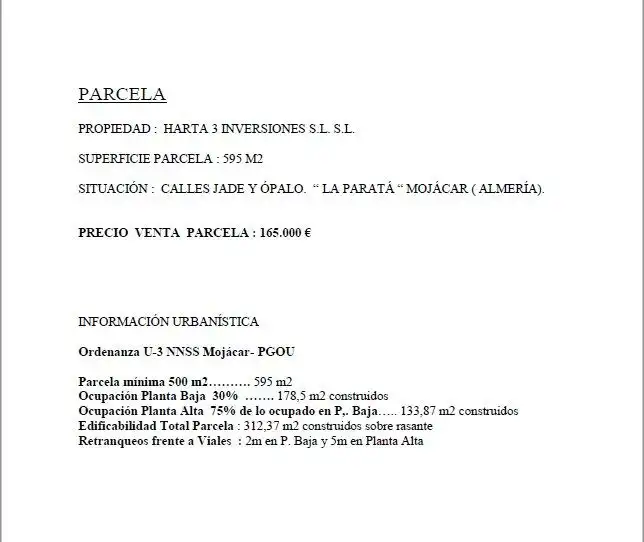 Lands and plots for sale in Mojácar Playa - Las Ventanicas - La Paratá, imagen 10