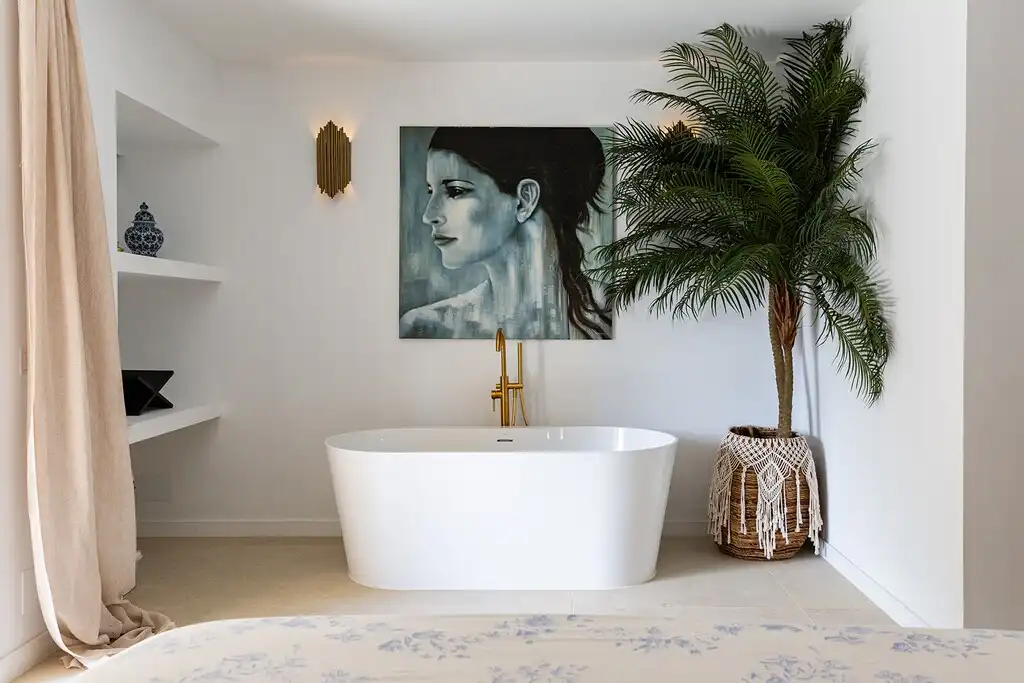 Badezimmer von Einfamilien-Reihenhaus zum Verkauf in Pollença mit Klimaanlage, Heizung und Terrasse