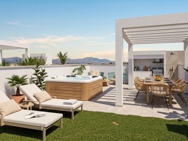 Bungalow de obra nueva con piscina en venta en Pilar de la Horadada ciudad