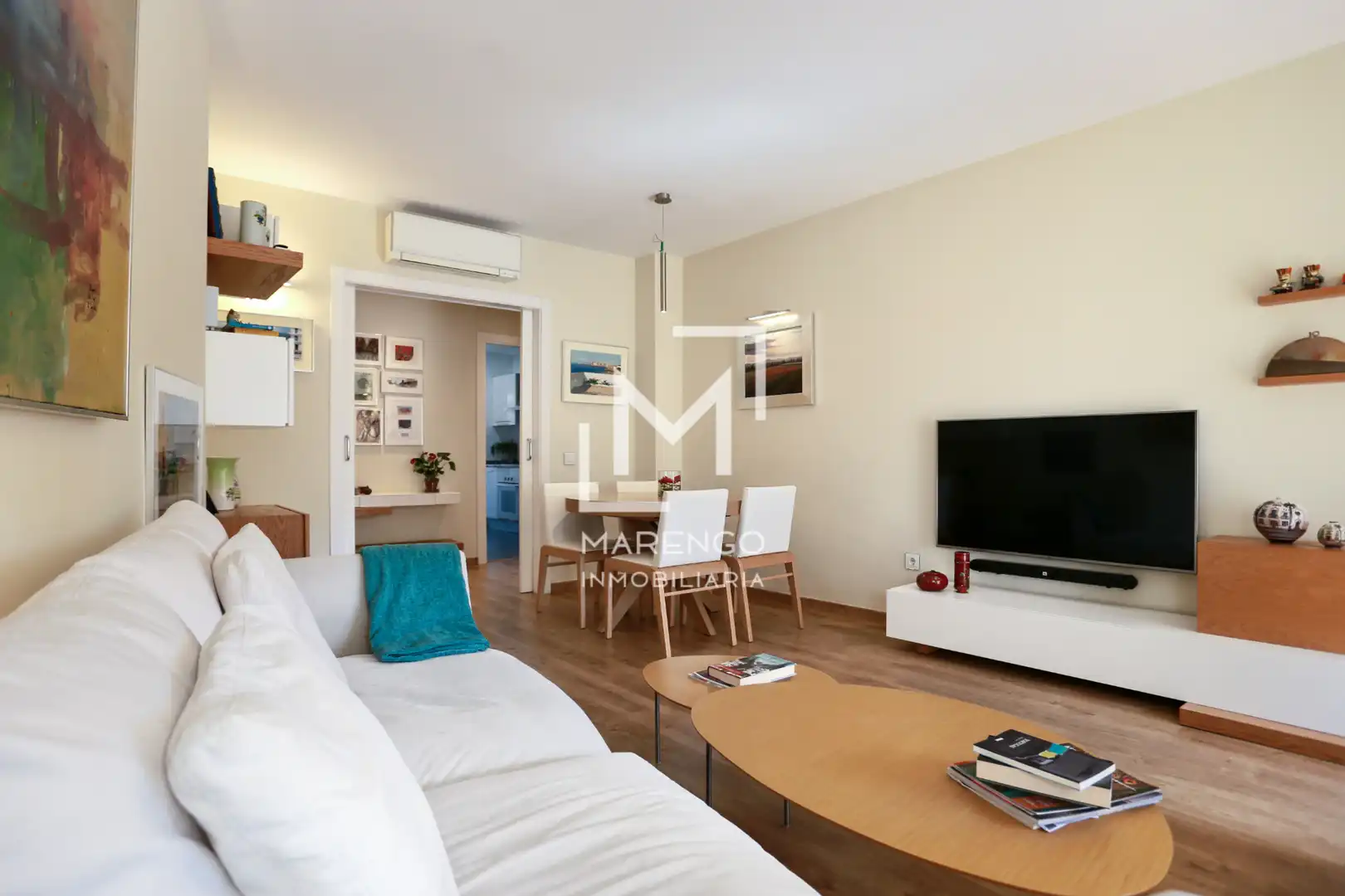 Wohnzimmer von Wohnung zur Miete in Sitges mit Klimaanlage, Heizung und Parkett