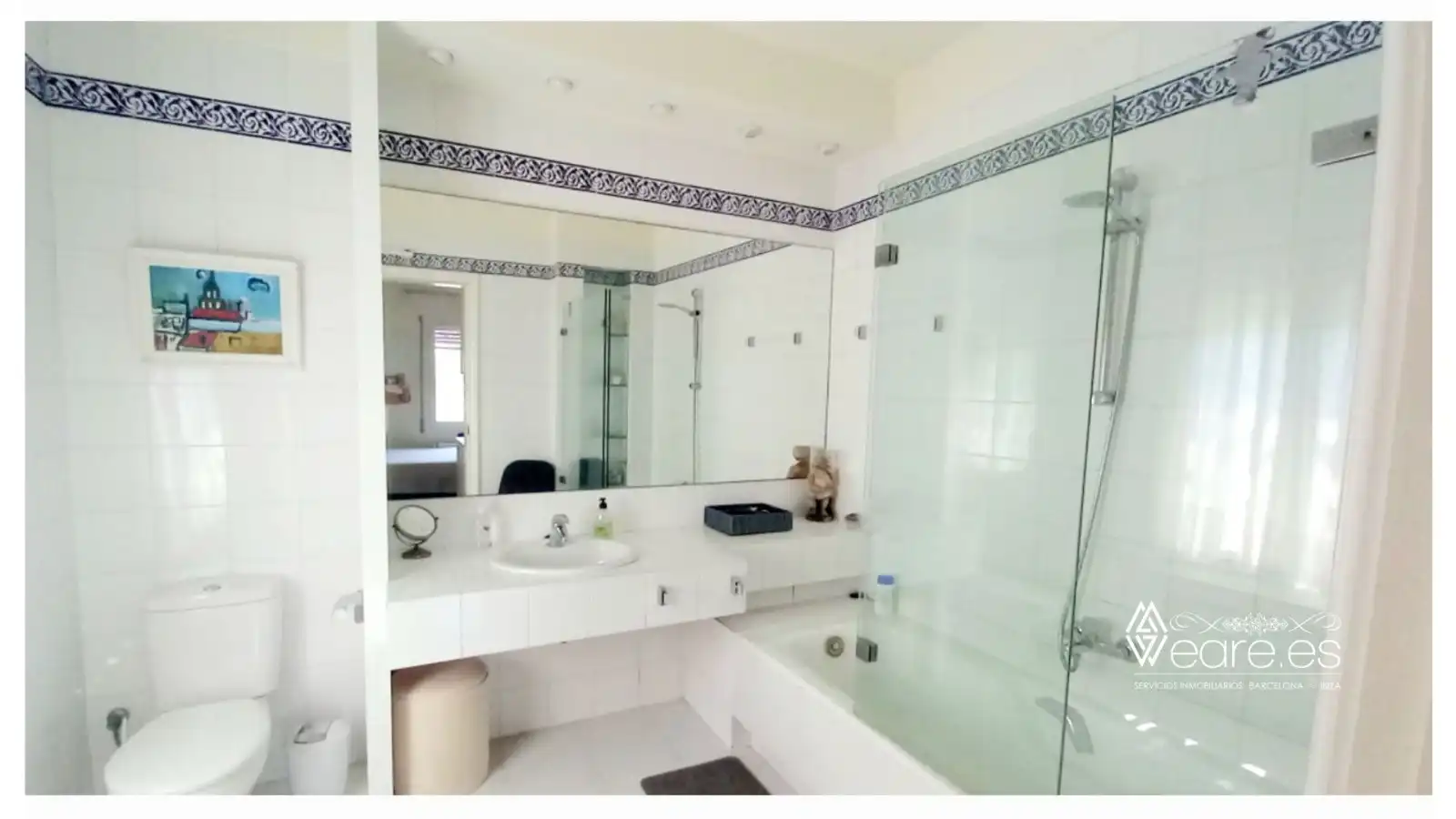 Baño de Estudio de alquiler en Altafulla con Aire acondicionado, Calefacción y Jardín privado
